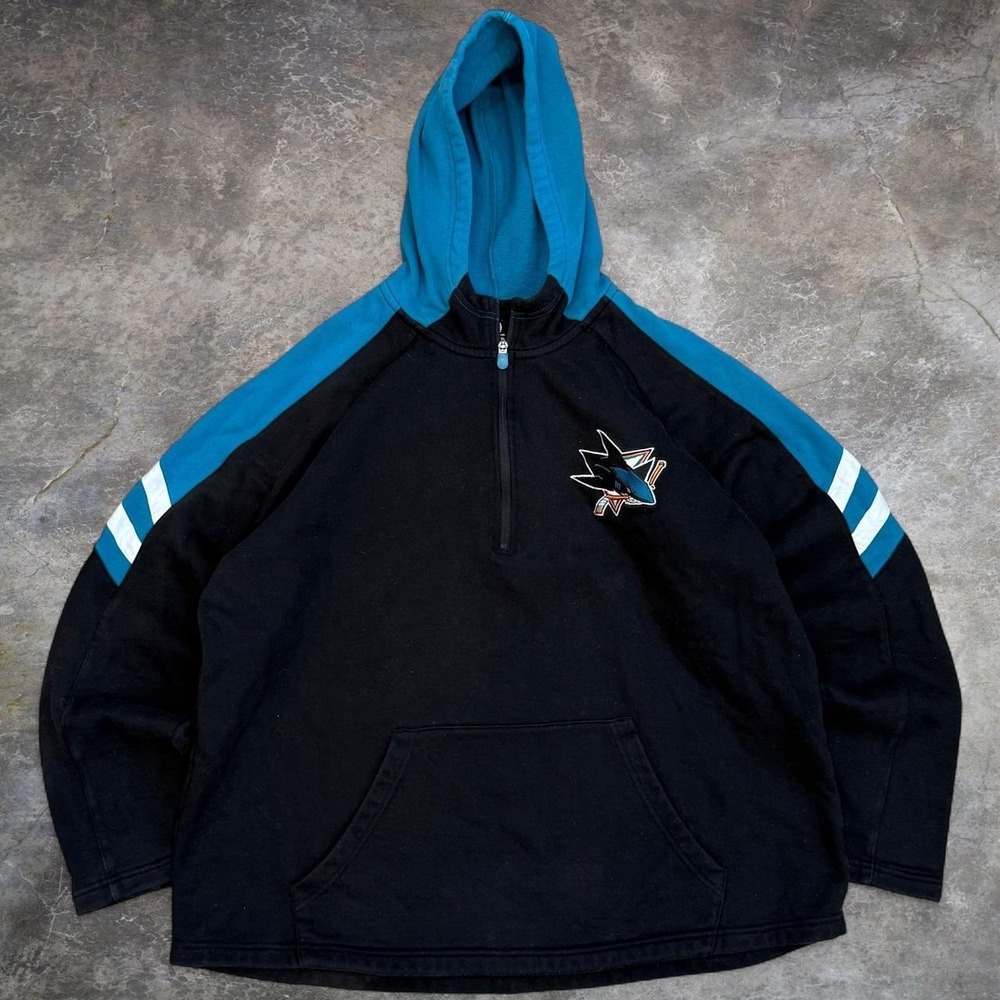 San Jose Sharks 1/4 Zip Pullover Sweatshirt NHL Hockey Sportswear Men's Size XL